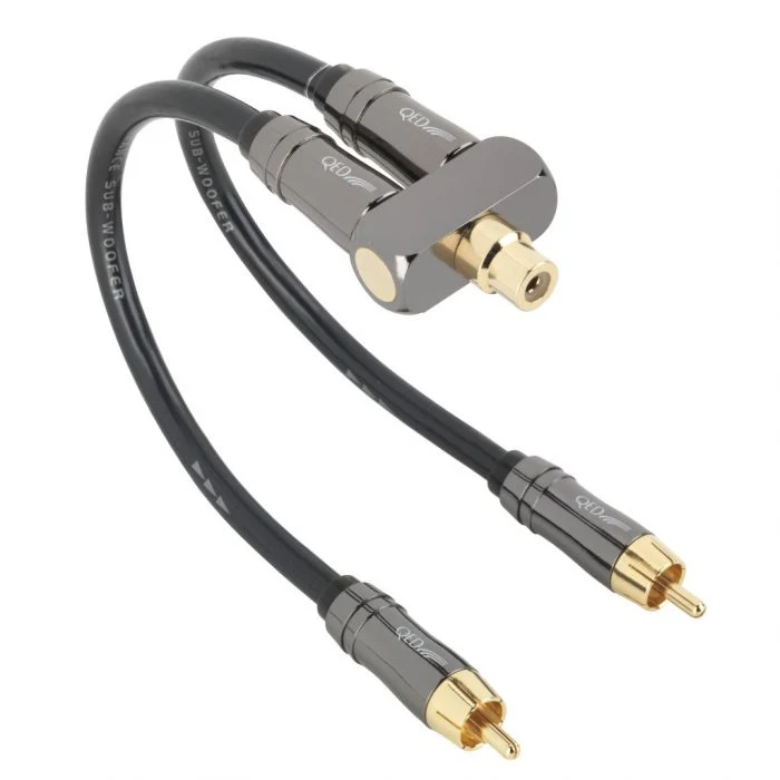 QED Performance Y-SW Adaptor | Adaptador Y para subwoofer | Mejor conexión, mejor integración y una solución limpia para subwoofers con doble entrada RCA