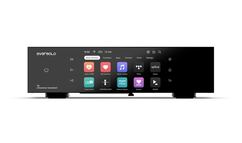 Eversolo T8 Streaming Transport | Transporte digital en red | Más pureza, menos jitter y una plataforma seria para sistemas con DAC externo
