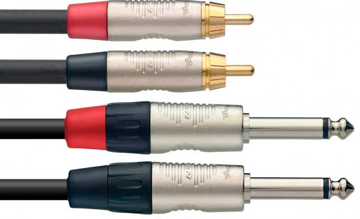 AUVISA NTC6PCMR CABLE 2 X RCA 2 X JACK MACHO 6 METROS