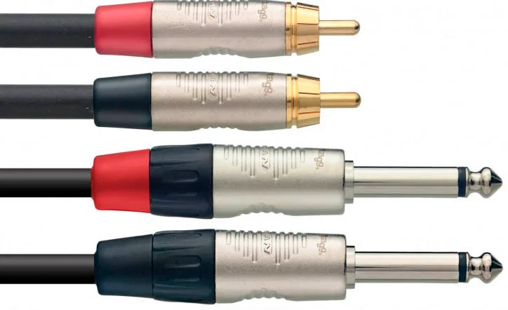 AUVISA NTC3PCMR CABLE 2 X RCA 2 X JACK MACHO 3 METROS