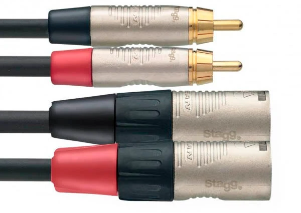 AUVISA NTC3CMXMR CABLE 2 X RCA MACHO 2 X XLR MACHO 3 METROS