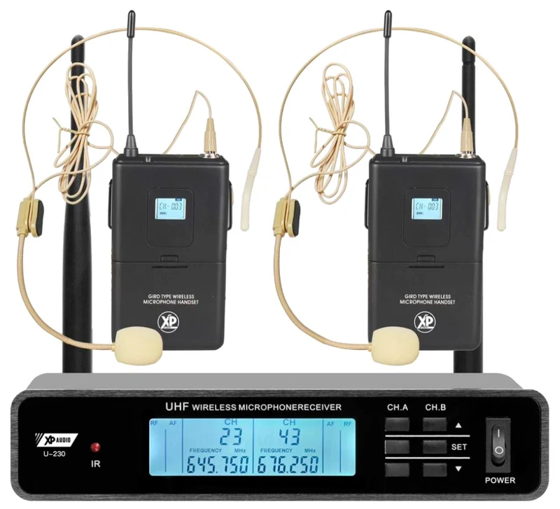 XP AUDIO U230 HS SISTEMA INALAMBRICO 2 MICROFONOS DIADEMA