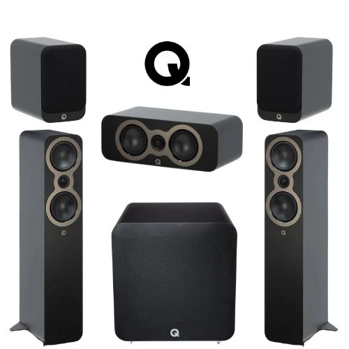 Sistema de Cine en Casa 5.1 Q Acoustics Combo 3 | 3050c + 3020c + 3090c + Q Sub 120 | Cine en Casa con Potencia y Fidelidad Total | JMI Audio