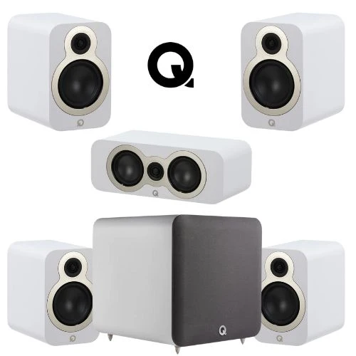 Sistema de Cine en Casa 5.1 Q Acoustics Combo 2 | 3030c + 3010c + 3090c + Q Sub 100 | Sonido HiFi con Potencia y Precisión | JMI Audio