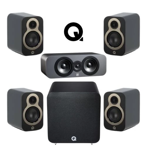 Sistema de Cine en Casa 5.1 Q Acoustics Combo 1 | 3010c + 3090c + Q Sub 80 | Audio HiFi Compacto y Envolvente | JMI Audio