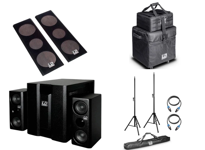 LD SYSTEMS -PACK- DAVE8 XS PLUS SISTEMA MULTIMEDIA PORTATIL NEGRO + FUNDAS Y ACCESORIOS