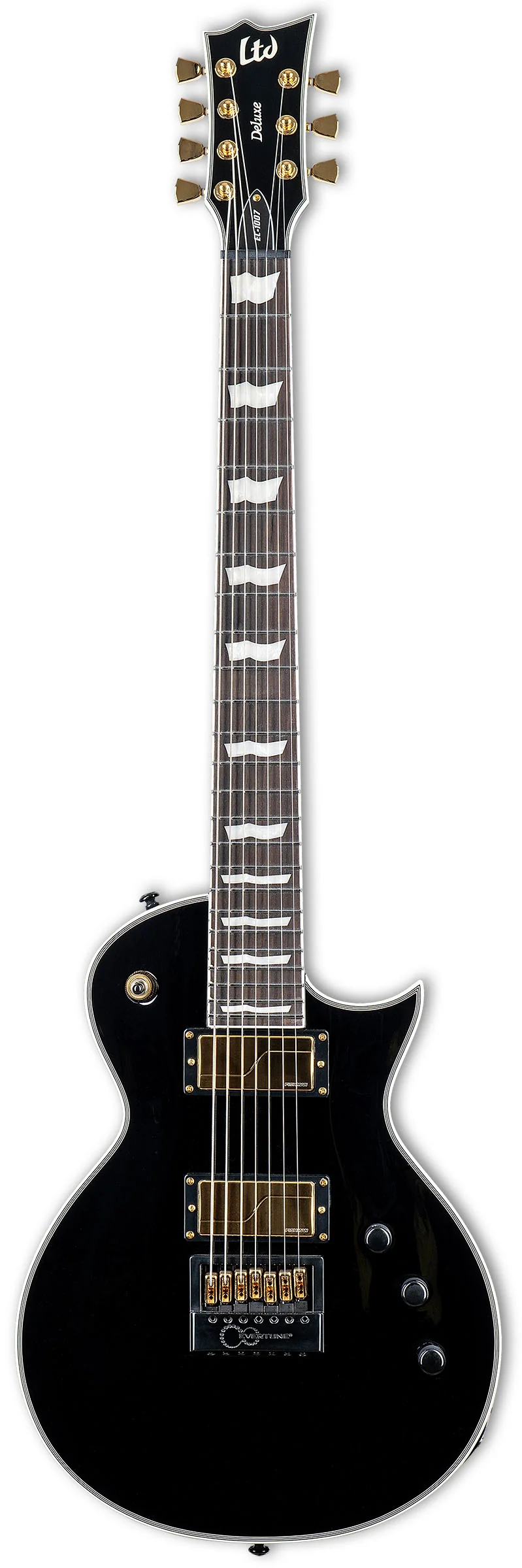 ESP LTD EC-1007 BLK BARITONE EVERTUNE FISHMAN FLUENCE GUITARRA ELECTRICA 7 CUERDAS NEGRA