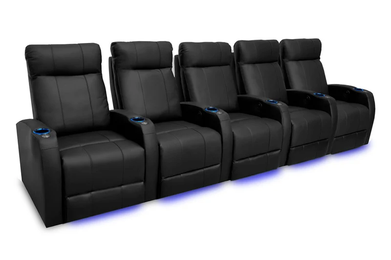 Syracuse Fila de 5 Sillones Eléctricos con piel | Valencia Seating