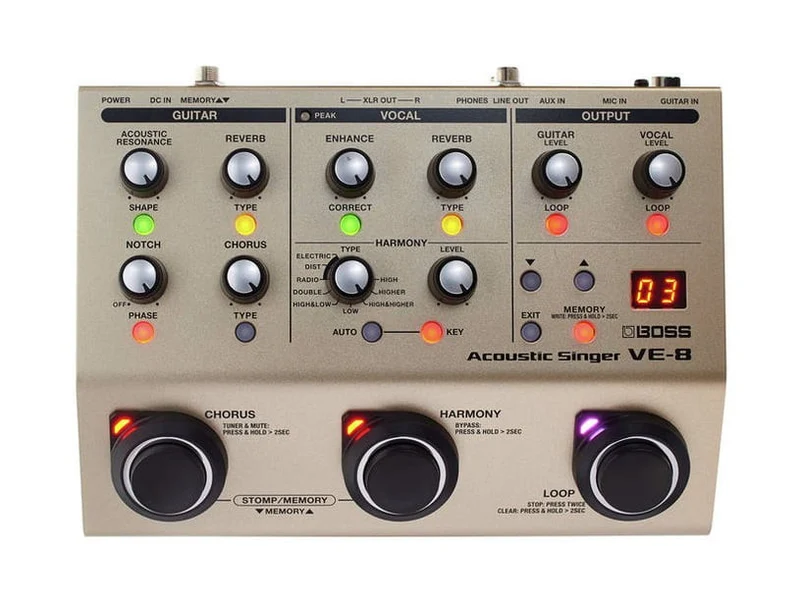 BOSS VE8 ACOUSTIC SINGER PROCESADOR DE VOZ Y GUITARRA ACUSTICA