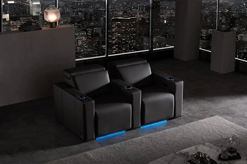 Barcelona Ultimate Fila de 2 Sillones Reclinables con led| Valencia Seating