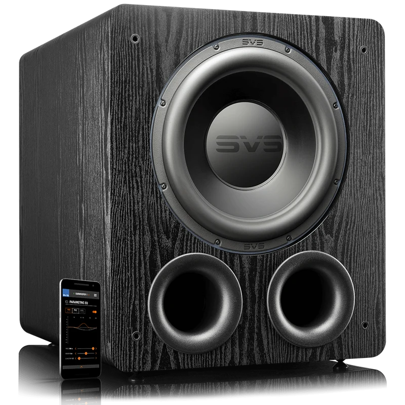 SVS PB‑2000 Black Ash | Subwoofer Bass‑Reflex 12″ con 500 W RMS y DSP Intuitivo | Graves Potentes con Control Preciso | JMI Audio