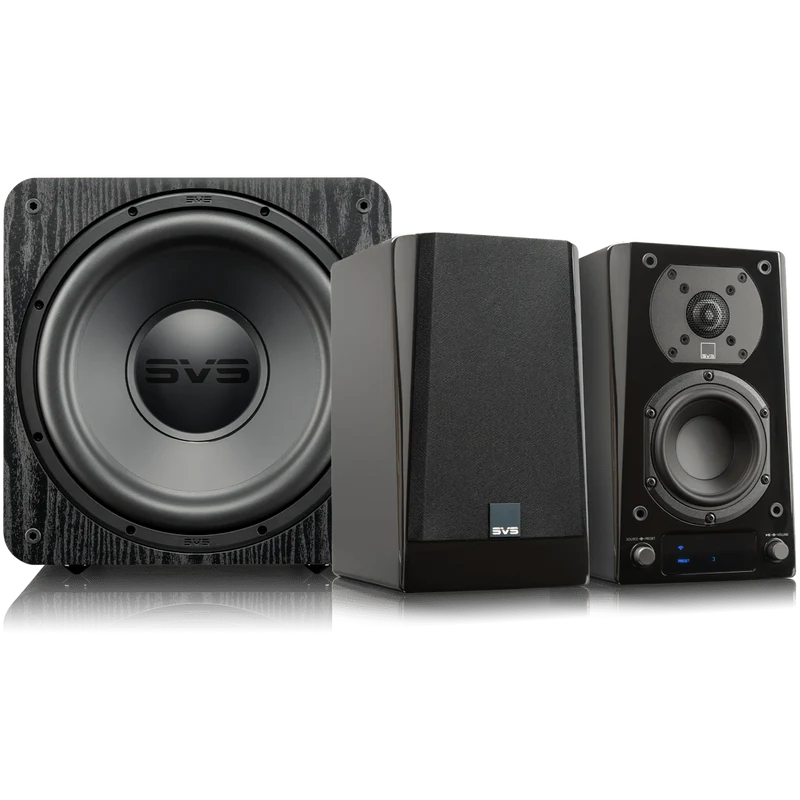 🔊 SVS Prime 2.1 Black Ash | Sistema estéreo audiófilo con subwoofer potente y diseño compacto | JMI Audio