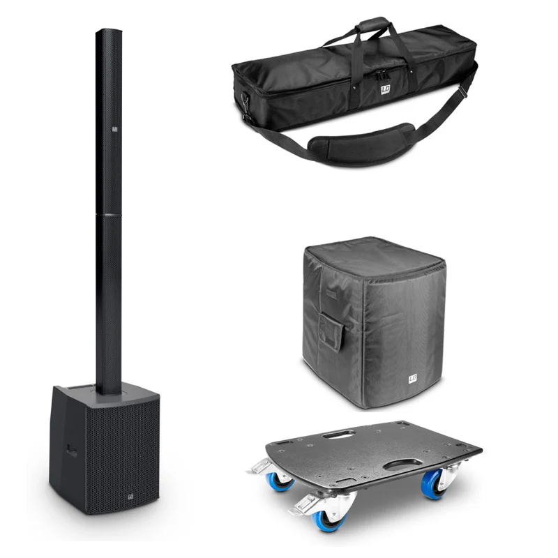 LD SYSTEMS -PACK- SISTEMA DE SONIDO MAUI 28 G2 NEGRO CON FUNDAS Y PLATAFORMA