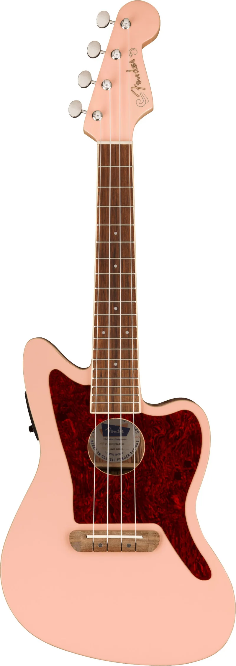FENDER FULLERTON JAZZMASTER WN UKELELE ELECTRIFICADO SHELL PINK