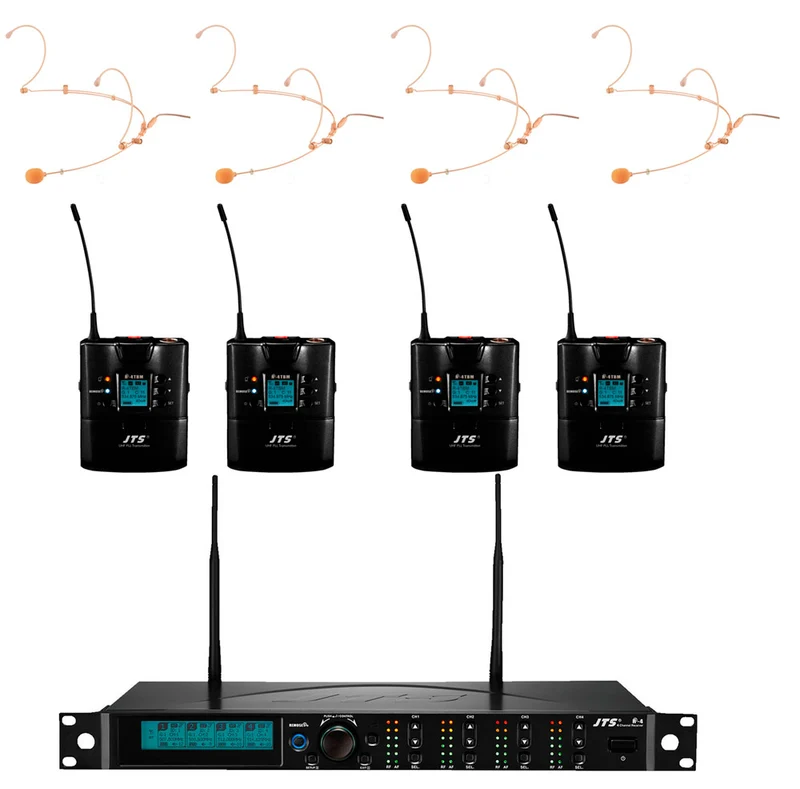 JTS -PACK- R-45 SISTEMA INALAMBRICO IDEAL TEATRO CON 4 EMISORES Y MICROFONOS DE DIADEMA