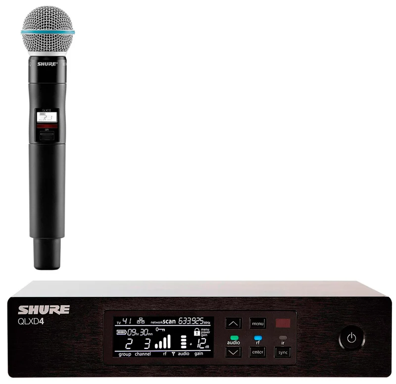 SHURE -PACK- QLXD4E RECEPTOR INALAMBRICO + QLXD2 B58 H51 TRANSMISOR DE MANO