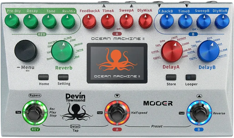 MOOER OCEAN MACHINE II PEDAL DELAY REVERB