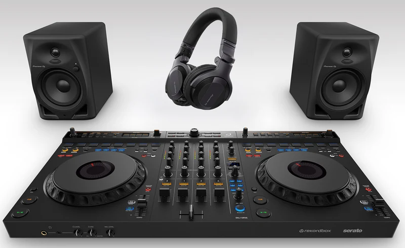 ALPHATHETA -PACK- LEVEL UP HOUSE PARTY BUNDLE DDJGRV6 CONTROLADOR + AURICULARES Y MONITORES