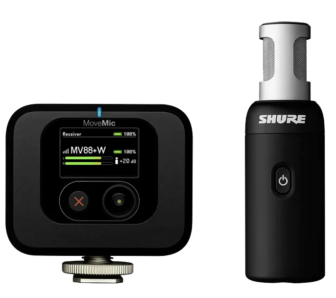SHURE MOVEMIC 88+ PLUS KIT MICROFONO INALAMBRICO CON RECEPTOR PARA GRABAR VIDEO