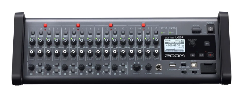 ZOOM L-20R MESA DE MEZCLAS DIGITAL 20 CANALES RACK