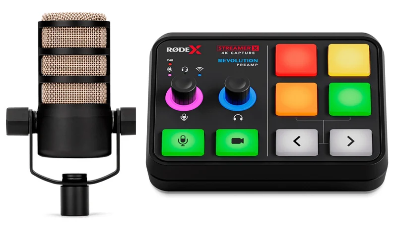 RODE -PACK- MICROFONO PODMIC + INTERFAZ DE AUDIO STREAMER X