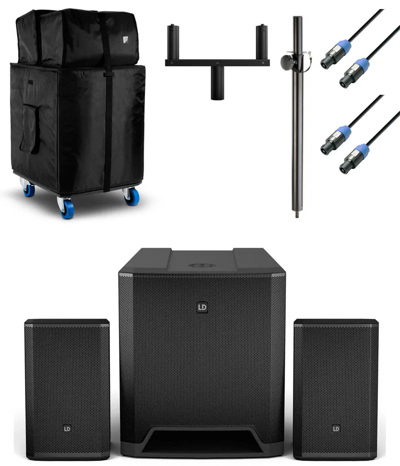 LD SYSTEMS -PACK- DAVE18 G4X SISTEMA COMPACTO DE PA ACTIVO + ACCESORIOS