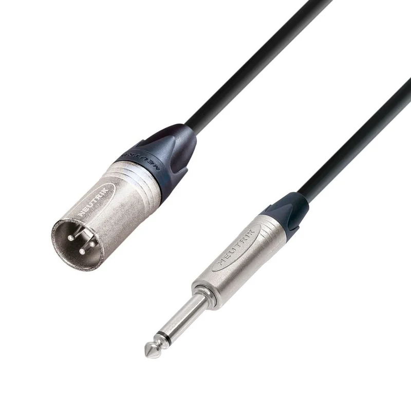 ADAM HALL K5MMP0300 CABLE MICROFONO NEUTRIK XLR MACHO A 6.3 MM JACK MONO 3 METROS