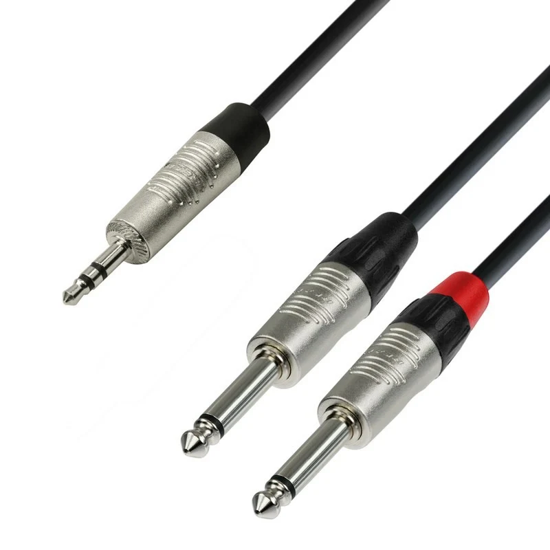 ADAM HALL K4YWPP0300 CABLE AUDIO REAN 3.5 MM JACK ESTEREO A 2X6.3 MM JACK MONO 3 METROS