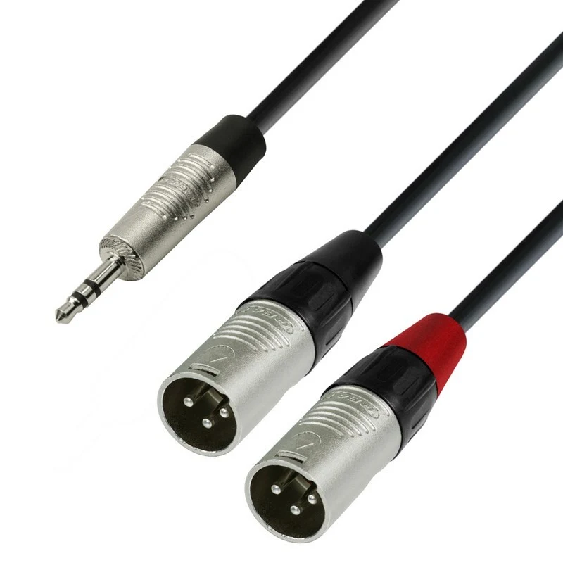 ADAM HALL K4YWMM0300 CABLE AUDIO REAN 3.5 MM JACK ESTEREO A 2 X XLR MACHO 3 METROS
