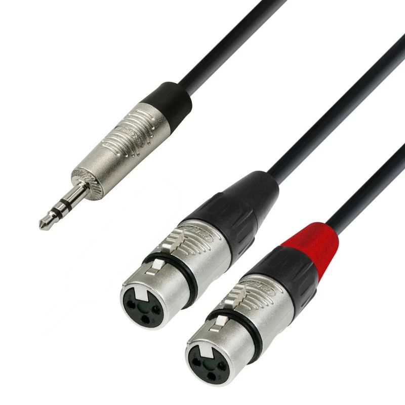 ADAM HALL K4YWFF0180 CABLE AUDIO REAN 3.5 MM JACK ESTEREO A 2 X XLR HEMBRA 1.8 METROS