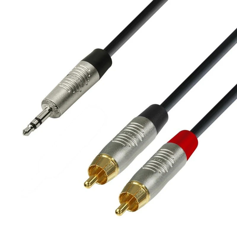 ADAM HALL K4YWCC0150 CABLE AUDIO REAN 3.5 MM JACK ESTEREO A 2XRCA MACHO 1.5 METROS