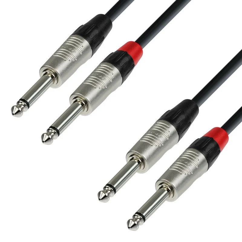 ADAM HALL K4TPP0090 CABLE AUDIO REAN 2X6.3 MM JACK MONO A 2X6.3 MM JACK MONO 90CM