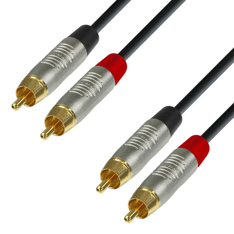 ADAM HALL K4TCC0300 CABLE AUDIO REAN 2XRCA MACHO A 2XRCA MACHO 3 METROS
