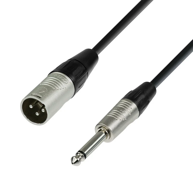 ADAM HALL K4MMP0300 CABLE MICROFONO REAN XLR MACHO A 6.3 MM JACK MONO 3 METROS