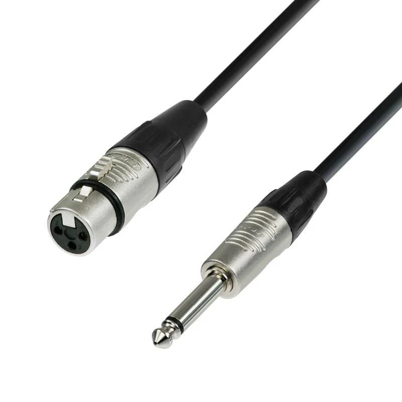ADAM HALL K4MFP0500 CABLE MICROFONO REAN XLR HEMBRA A 6.3 MM JACK MONO 5 METROS