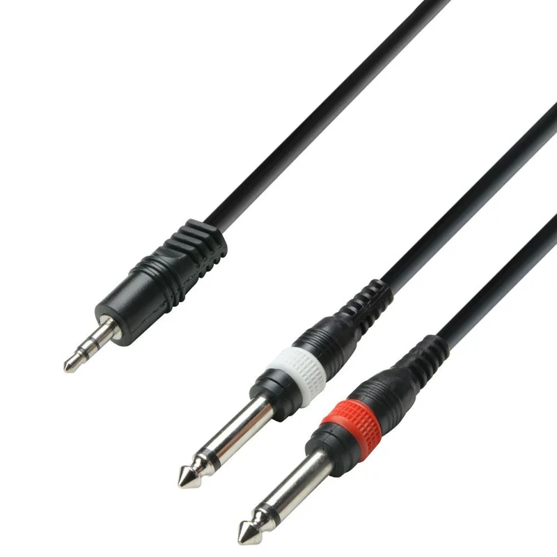 ADAM HALL K3YWPP0600 CABLE AUDIO 3.5 MM JACK STEREO A 2 X 6.3 MM JACK MONO 6 METROS