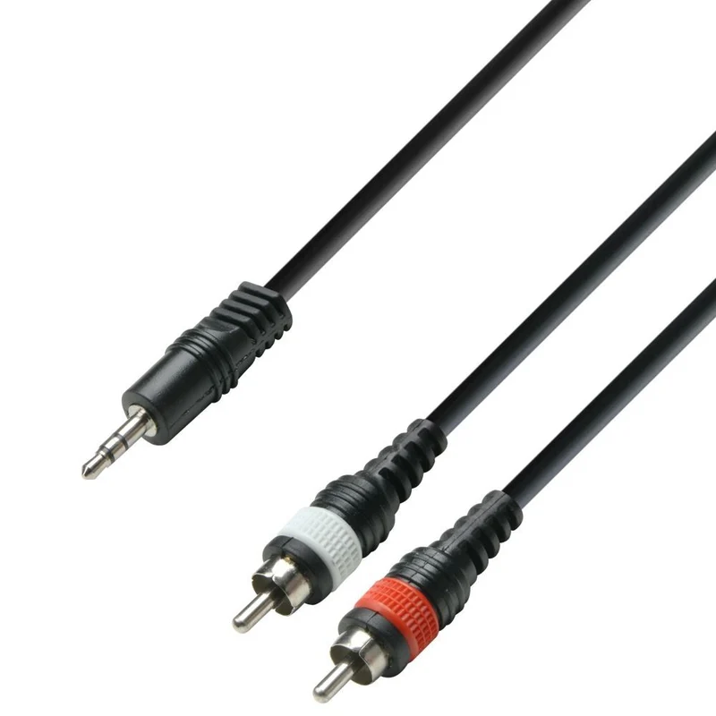 ADAM HALL K3YWCC0100 CABLE AUDIO 3.5 MM JACK STEREO A 2 X RCA MACHO 1 METRO