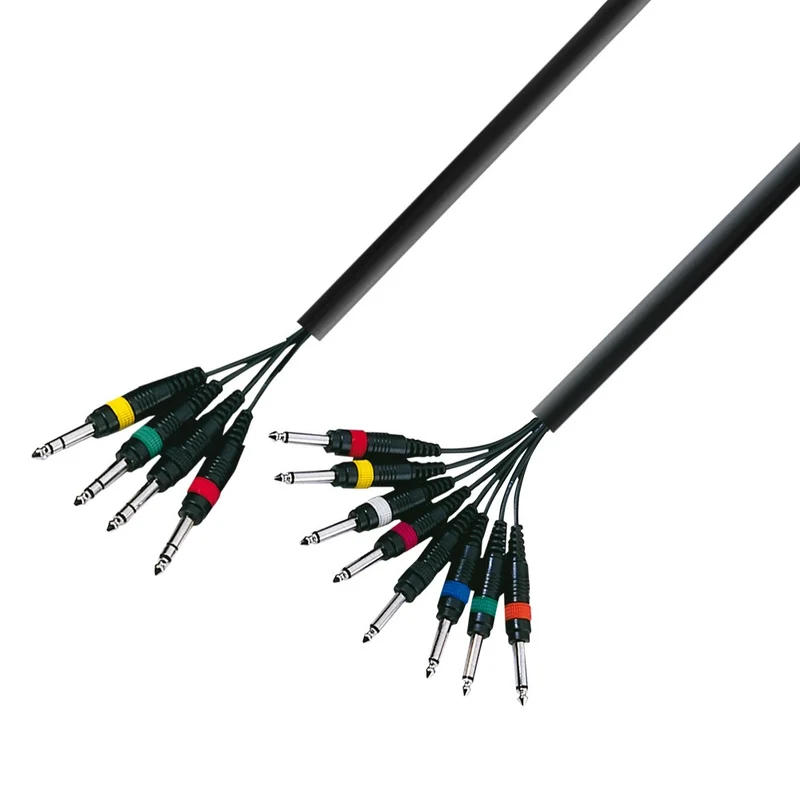 ADAM HALL K3L8VP0500 CABLE MULTICORE 4 X JACK ESTEREO A 8 X JACK MONO 5 METROS