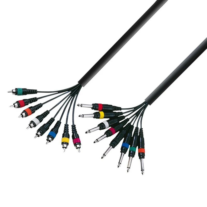 ADAM HALL K3L8PC0500 CABLE MULTICORE 8 X JACK MONO A 8 X RCA MACHO 5 METROS