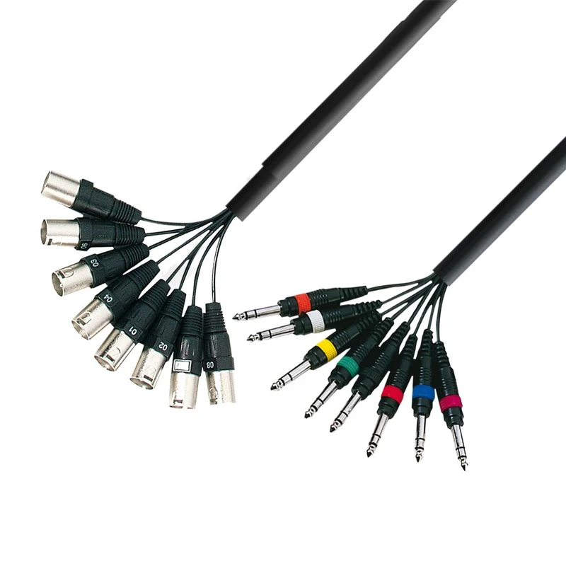 ADAM HALL K3L8MV0500 CABLE MULTICORE 8 X XLR MACHO A 8 X JACK ESTEREO 5 METROS