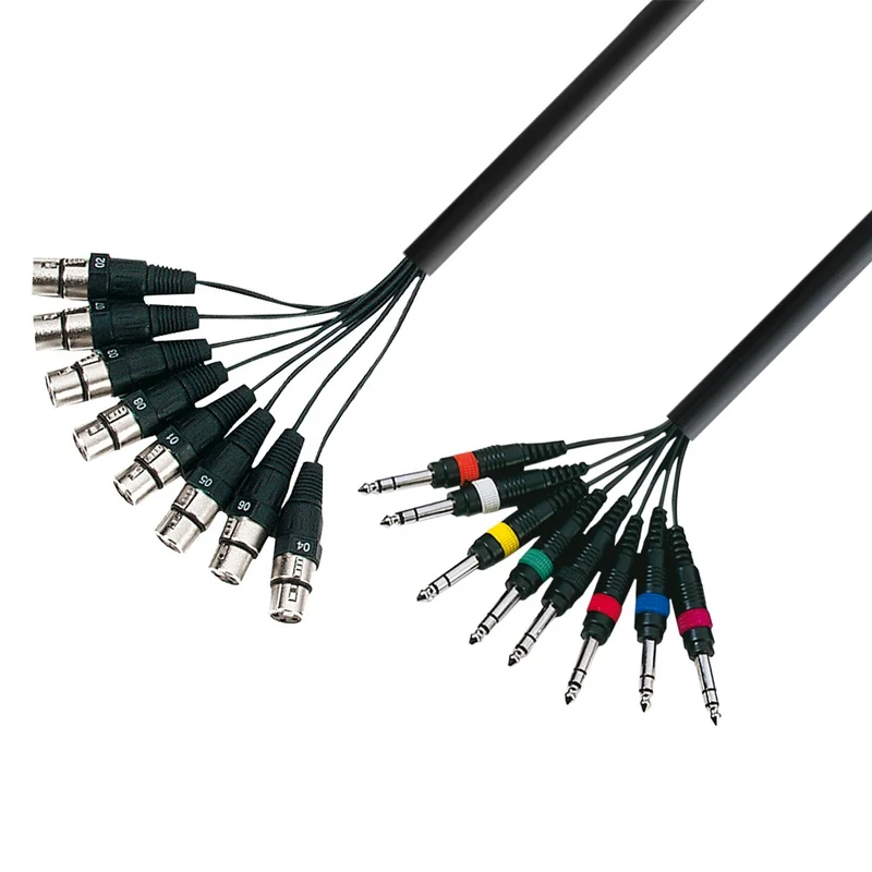 ADAM HALL K3L8FV0500 CABLE MULTICORE 8 X XLR HEMBRA A 8 X JACK ESTEREO 5 METROS