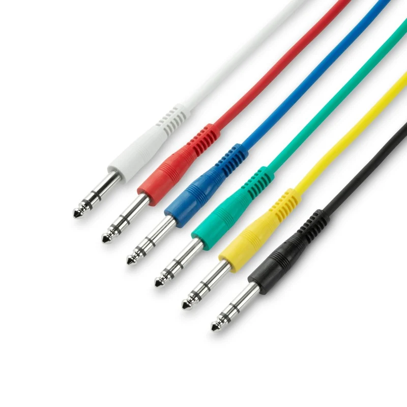 ADAM HALL K3BVV0030SET SET DE 6 CABLES JACK ESTEREO JACK ESTEREO DE 30CM