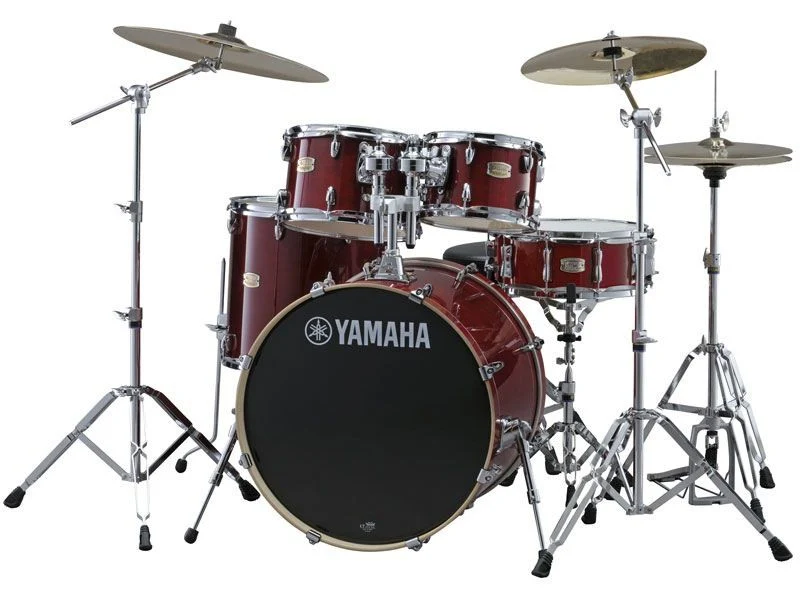 YAMAHA SBP2F5 CR HW680W STAGE CUSTOM BIRCH BATERIA ACUSTICA CON HERRAJES CRANBERRY RED