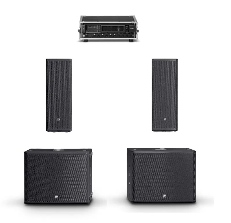 LD SYSTEMS STINGER G3 GALA SET 2 ALTAVOCES PASIVOS + 2 SUBWOOFERS PASIVOS Y RACK AMPLIFICACION
