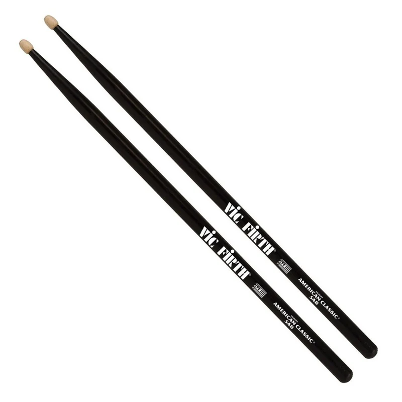 VIC FIRTH 5AB HICKORY NEGRO PAR BAQUETAS BATERIA