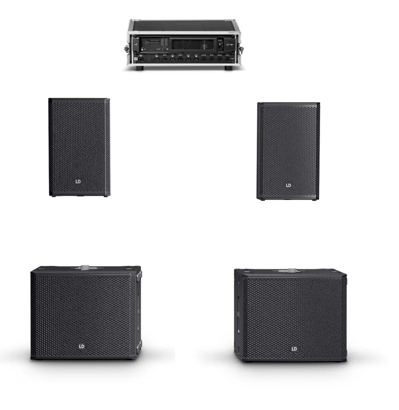LD SYSTEMS STINGER G3 EVENT SET 2 ALTAVOCES PASIVOS + 2 SUBWOOFERS PASIVOS Y RACK DE AMPLIFICACION