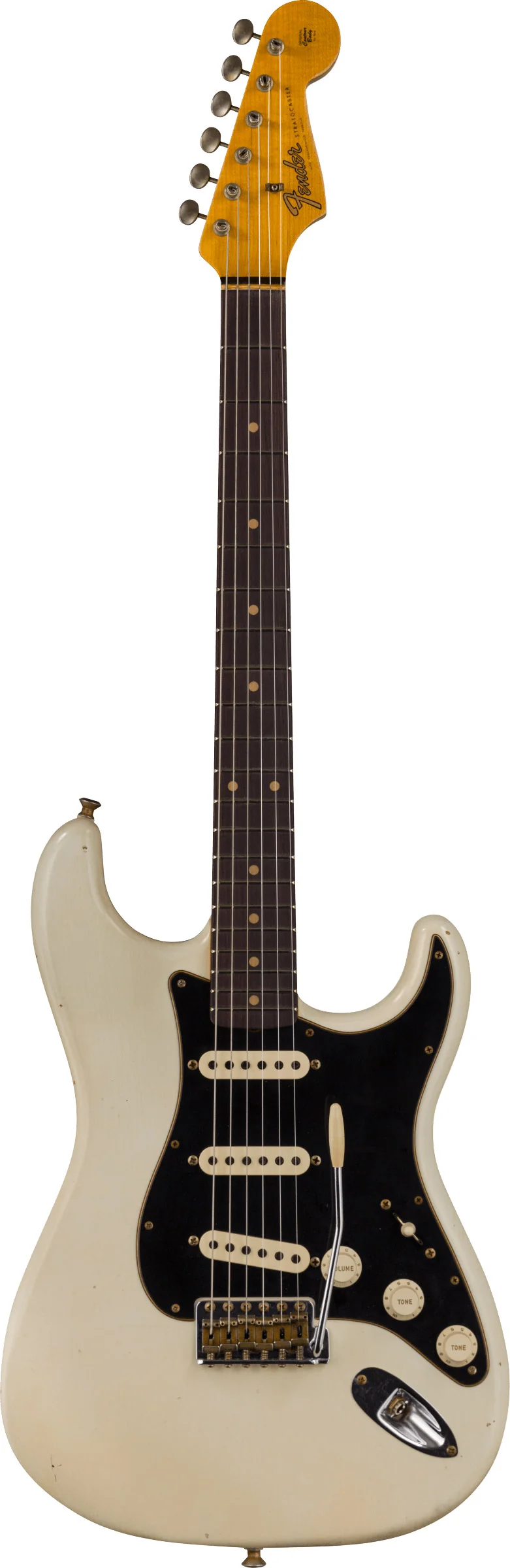 FENDER POSTMODERN JOURNEYMAN RELIC STRATOCASTER RW GUITARRA ELECTRICA AGED OLYMPIC WHITE.