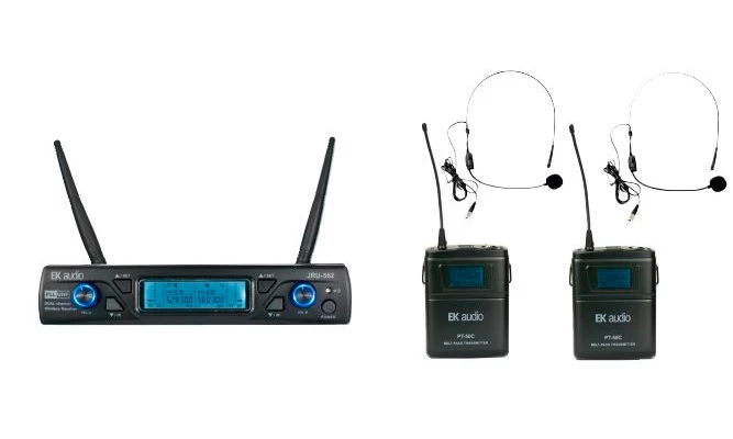 EK AUDIO EKWLCC SISTEMA INALAMBRICO CON DOS MICROFONOS DE DIADEMA