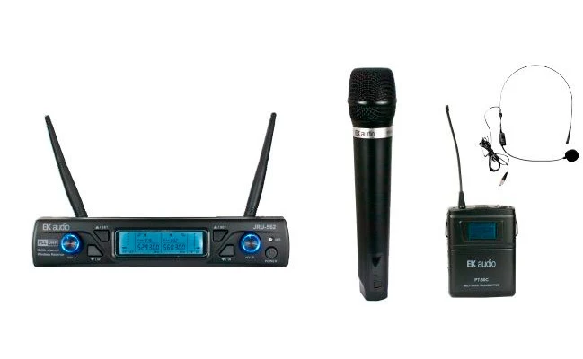 EK AUDIO EKWLMC SISTEMA INALAMBRICO CON MICROFONO DE MANO Y DE DIADEMA