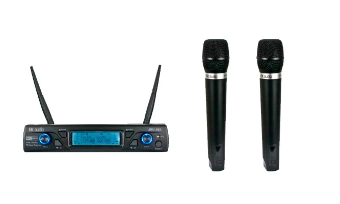 EK AUDIO EKWLMM SISTEMA INALAMBRICO DOS MICROFONOS DE MANO